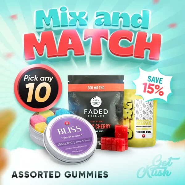 Assorted THC Gummies – Mix & Match – Pick Any 10