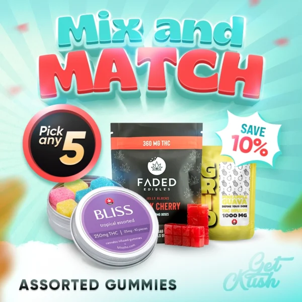 Assorted THC Gummies – Mix & Match – Pick Any 5
